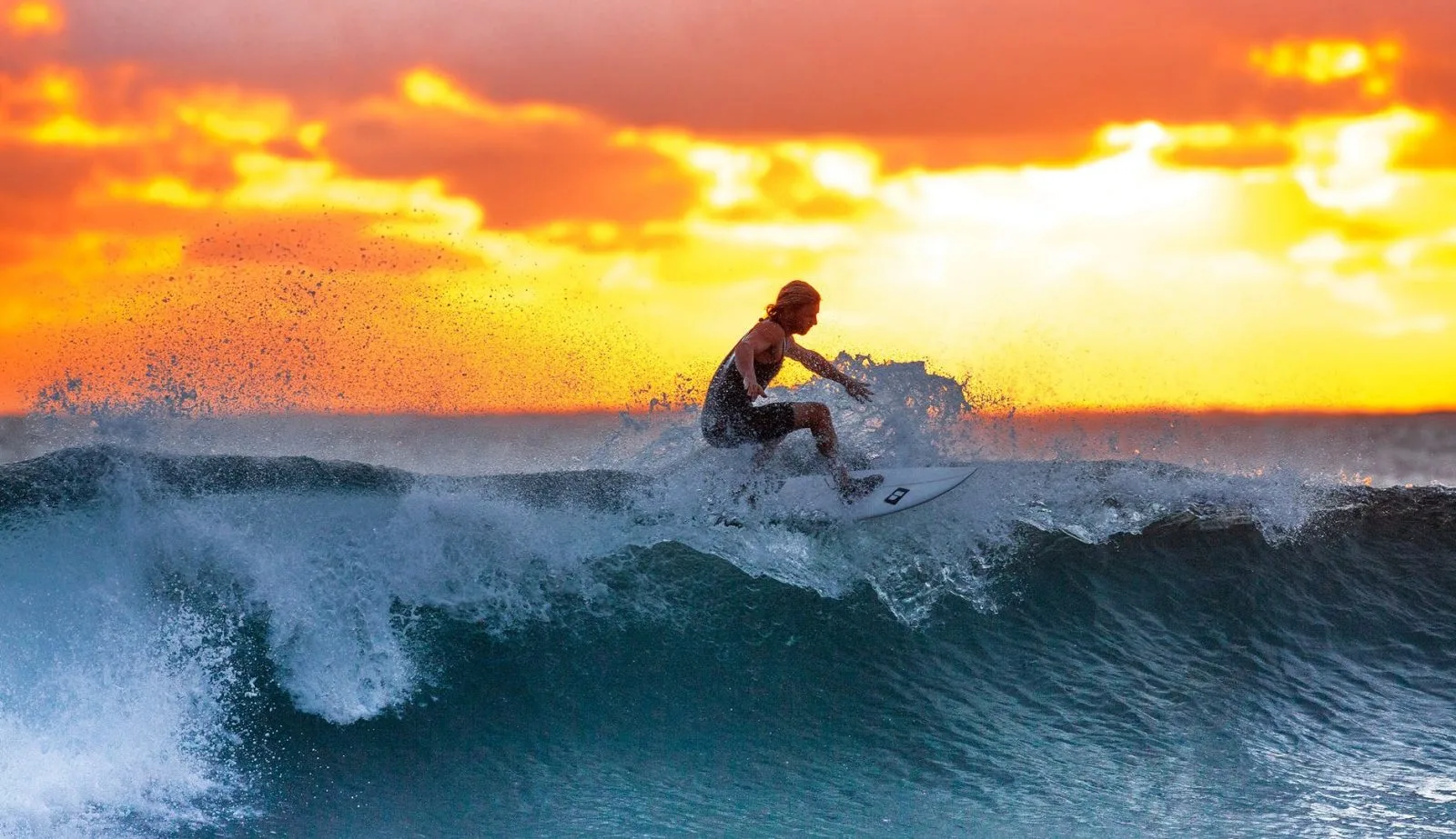 Tranquil wave at sunset, representing purity and balance